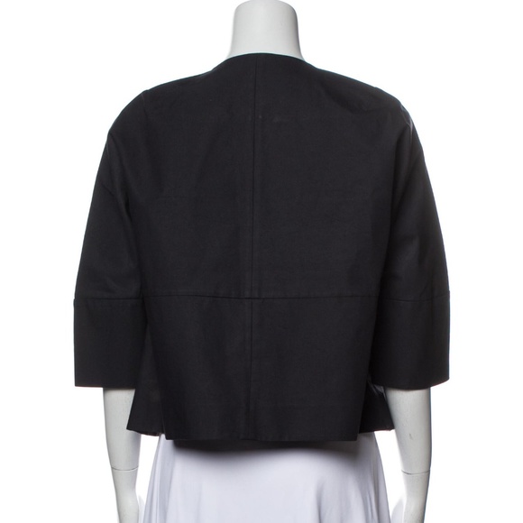 MARNI Crew Neck 3/4 Sleeve Crop Top Light Jacket Size M US8 IT44 Black - Picture 3 of 13
